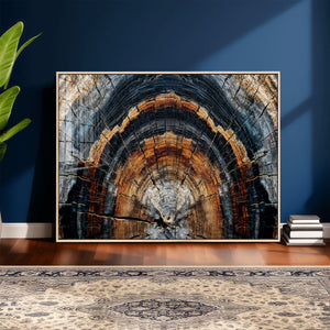 Abstract Wood Grain Canvas Print, Tree Ring Pattern Wall