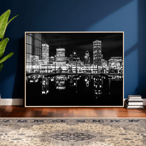 Baltimore Skyline Wall Art Canvas Print, Baltimore Downtown