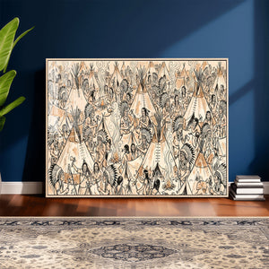 Native American Indian Wall Art Canvas Print - Abstract