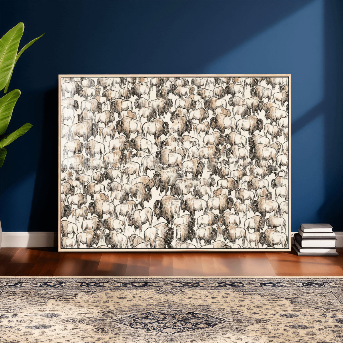 American Bison Canvas Print - Abstract Buffalo Wall Art