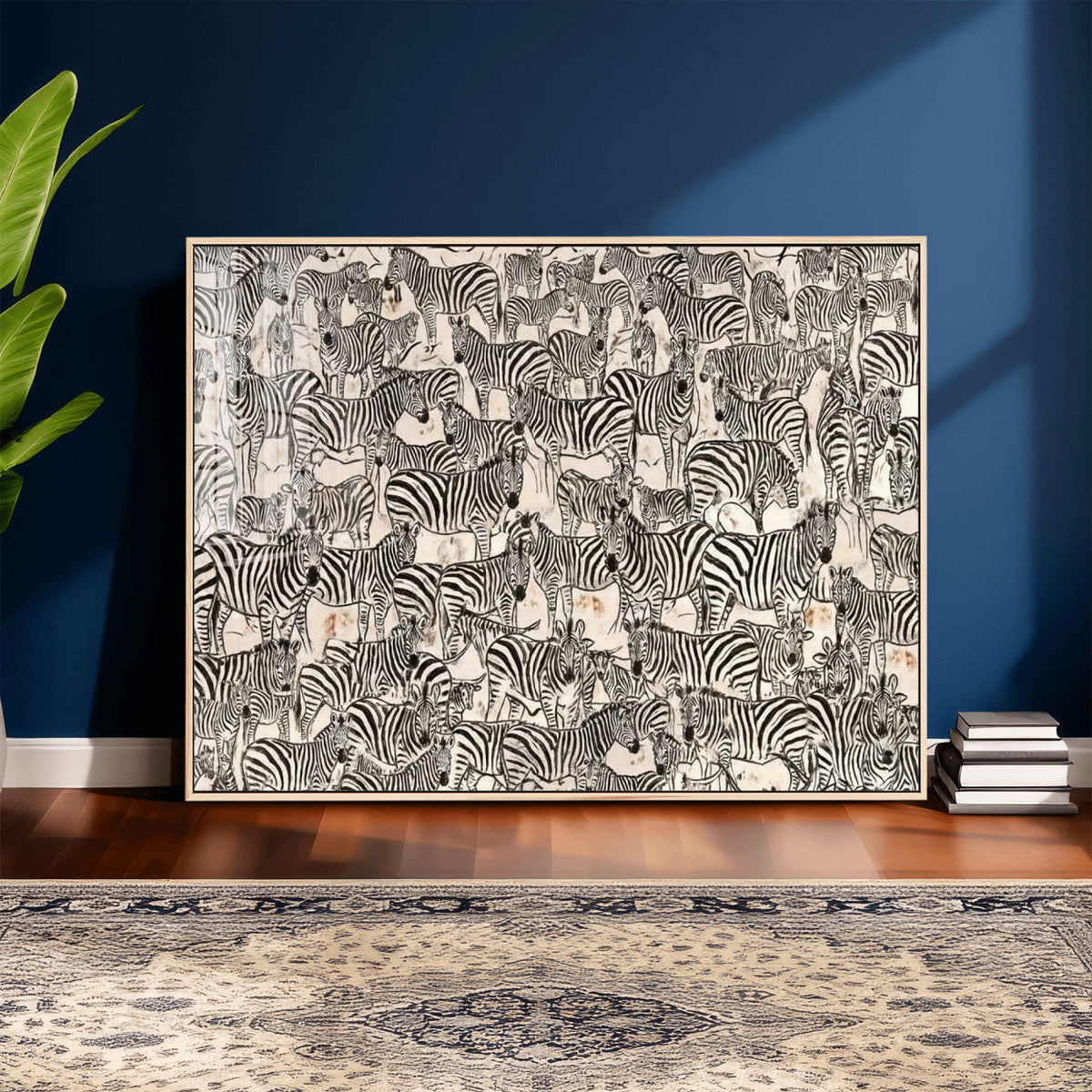 Abstract Zebra Wall Art Canvas Print for Farmhouse Decor