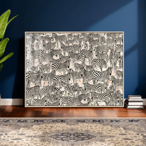 Abstract Zebra Wall Art Canvas Print for Farmhouse Decor