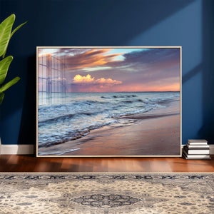 Ocean Sunset Wall Art Canvas Print – Coastal Beach