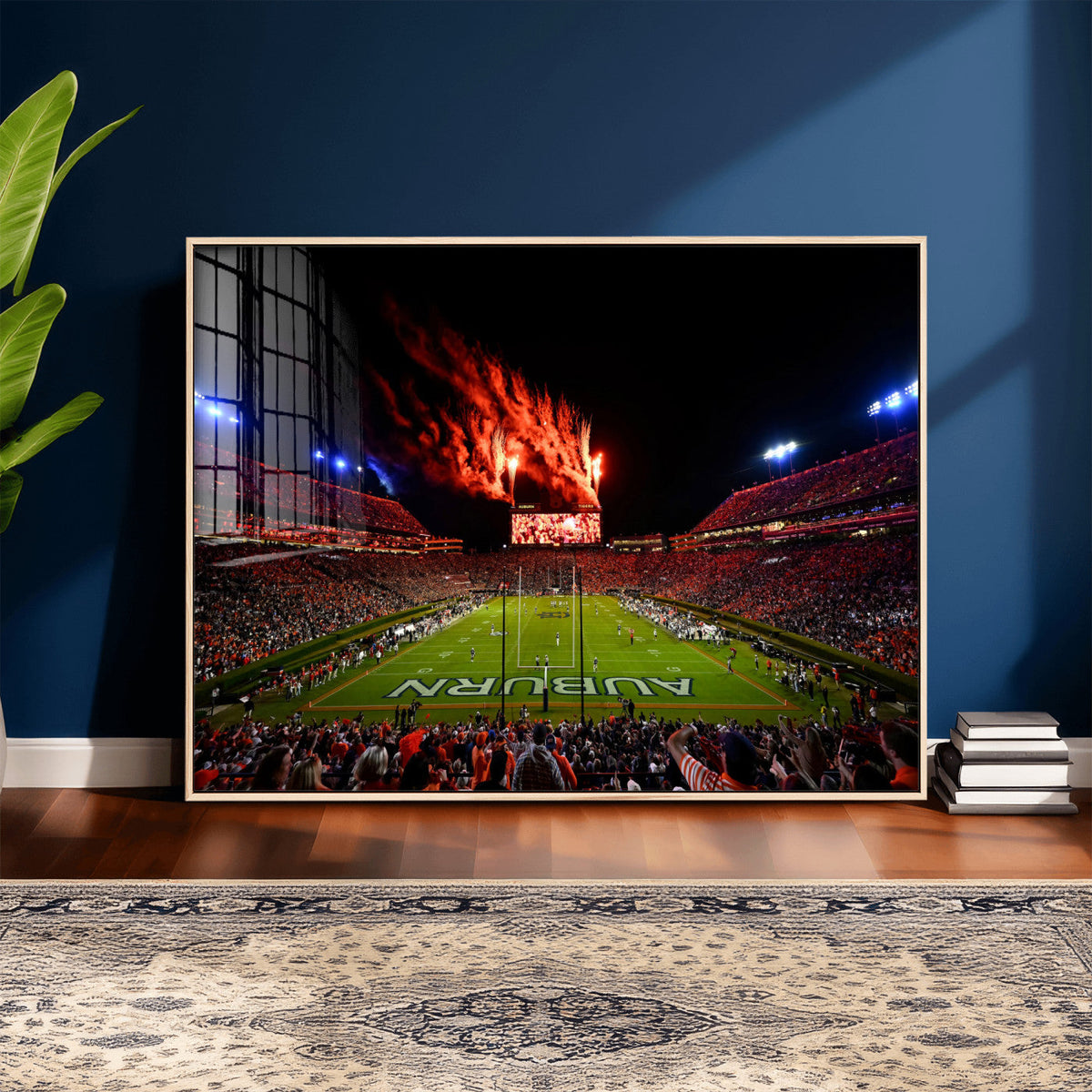 Auburn Stadium Wall Art Canvas Print, College Football Night