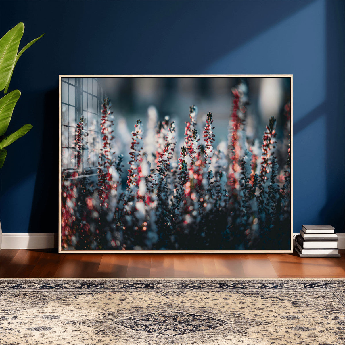 Winter Heather Wall Art Canvas Print, Frosted Floral Nature