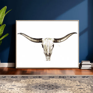 Longhorn Skull Wall Art Canvas Print – Rustic Western