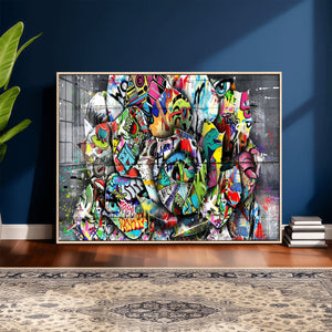 Abstract Graffiti Collage Street Art Wall Art Canvas Print