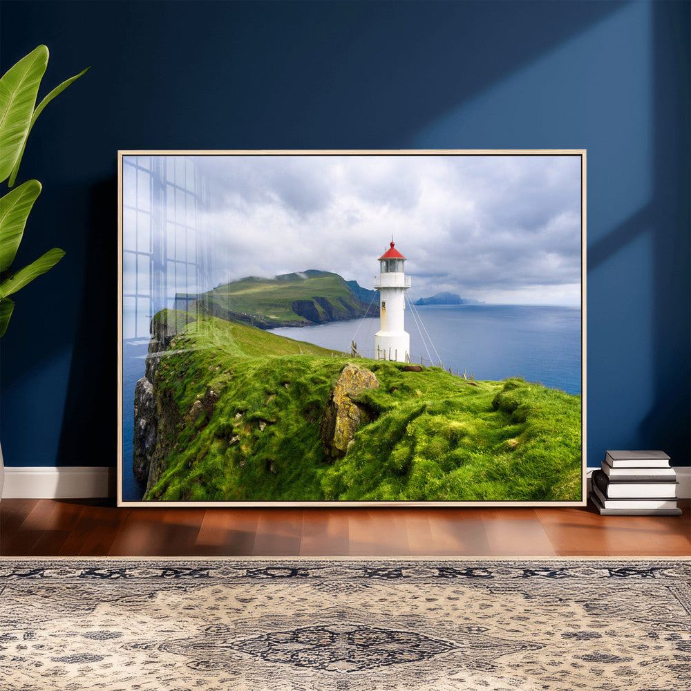 Cliffside Lighthouse Wall Art Canvas Print – Coastal
