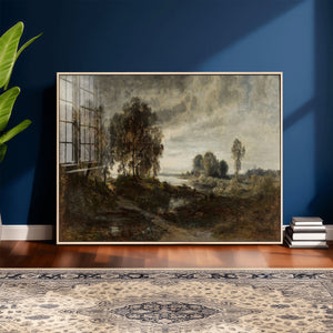 Adolf Dressler Landscape of the Oder River Wall Art Canvas