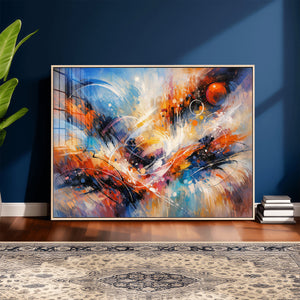 Lyrical Abstraction Wall Art Canvas Print, Orange Blue