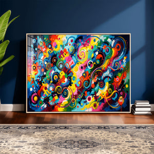 Geometric Abstract Wall Art Canvas Print, Bold Color