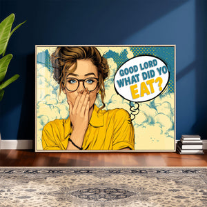 Pop Art Print Bathroom Sign Wall Art Canvas Print — Funny