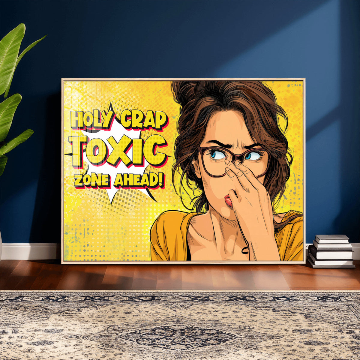Pop Art Print Bathroom Sign Wall Art Canvas Print — Funny