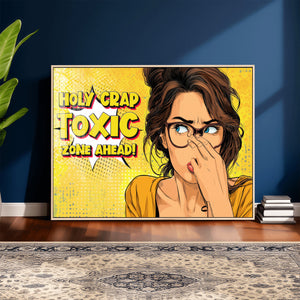Pop Art Print Bathroom Sign Wall Art Canvas Print — Funny