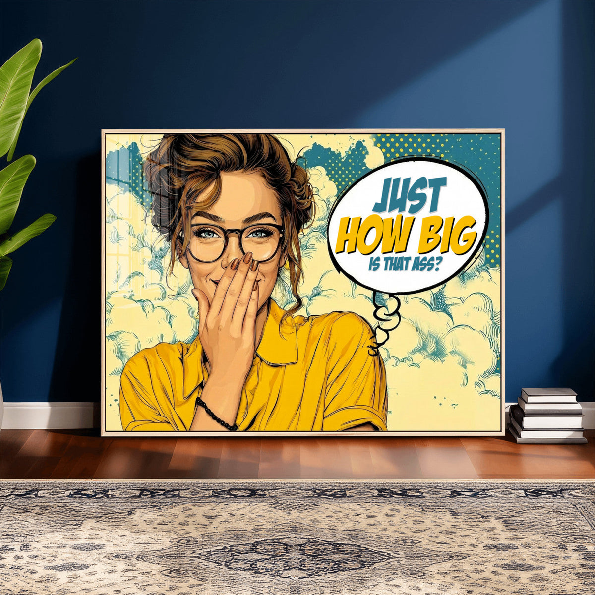 Pop Art Print Bathroom Sign Wall Art Canvas Print — Funny