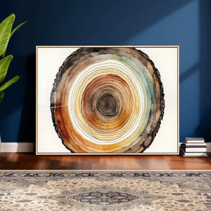 Natural Wood Slice Wall Art Canvas Print, Tree Ring Wall
