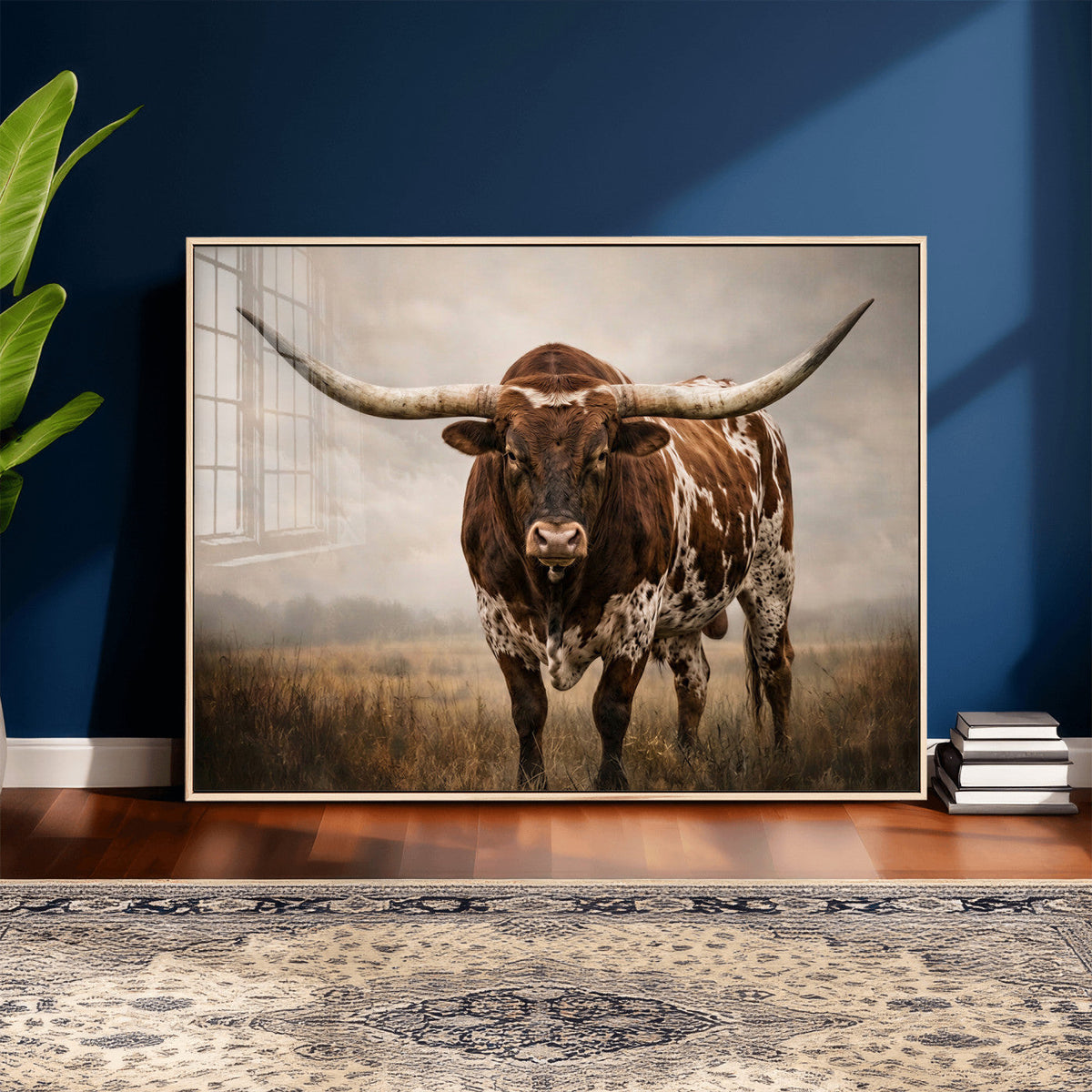 Texas Longhorn Canvas Wall Art Western Bull Desert Moody
