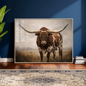 Texas Longhorn Canvas Wall Art Western Bull Desert Moody