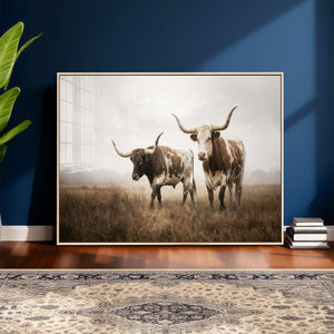 Texas Longhorn Canvas Wall Art Western Bull Desert Moody