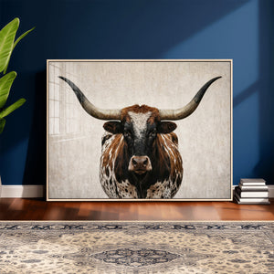Texas Longhorn Canvas Wall Art Western Bull Desert Moody