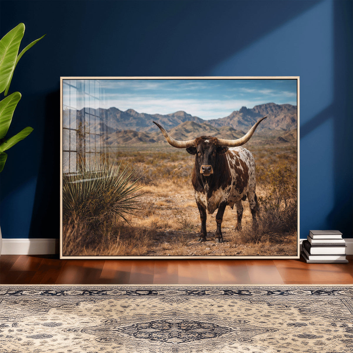 Texas Longhorn Canvas Wall Art Western Bull Desert Moody