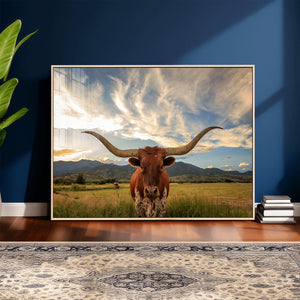 Texas Longhorn Canvas Wall Art – Majestic Triptych Animal