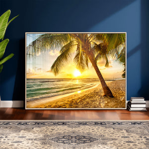 Beach Sunset Canvas Wall Art Print - Tropical Beach Canvas