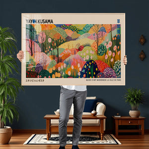 Yayoi Kusama Japanese Art Canvas Print, Abstract Art, Large
