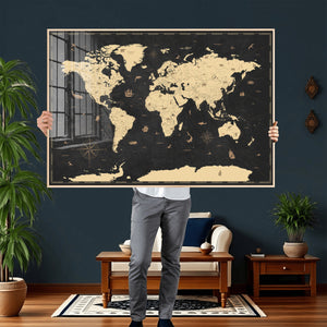World Map Canvas Print – Detailed Map of the World Wall Art
