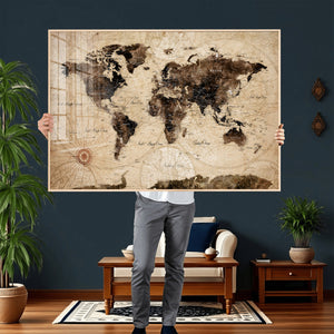 World Map Wall Art Canvas Print