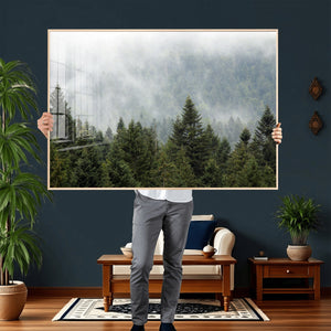 Misty Mountain Forest Wall Art Canvas Print