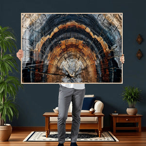 Abstract Wood Grain Canvas Print, Tree Ring Pattern Wall
