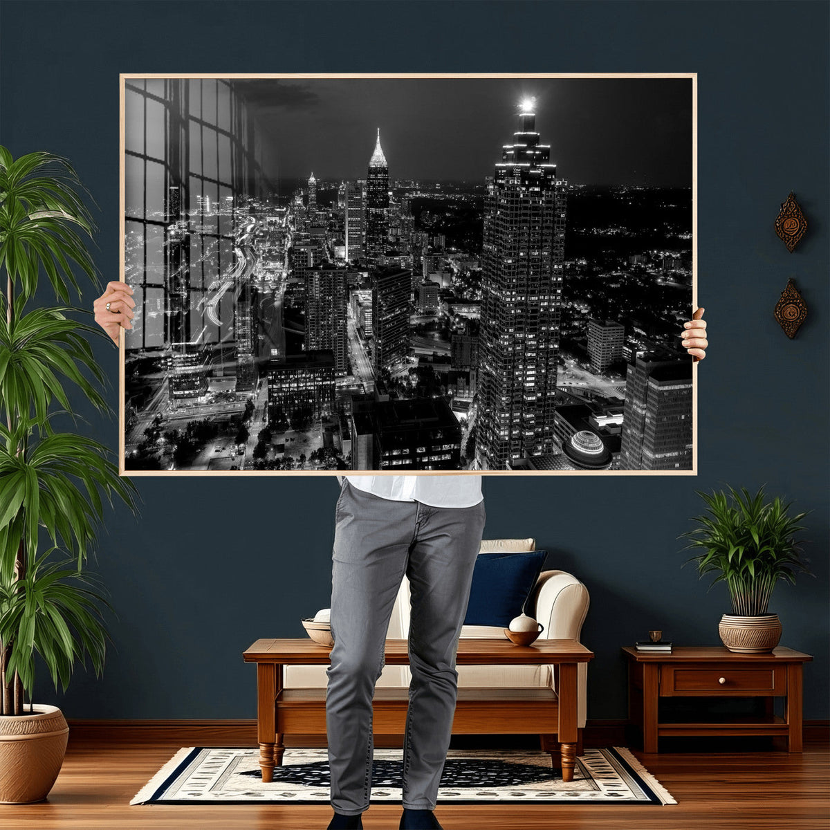 Atlanta Skyline Wall Art Canvas Print, Atlanta Downtown