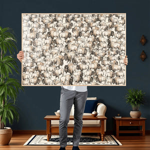 American Bison Canvas Print - Abstract Buffalo Wall Art