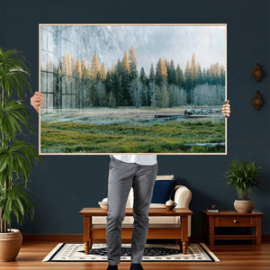 Forest Meadow Wall Art Canvas Print, Pine Tree Landscape