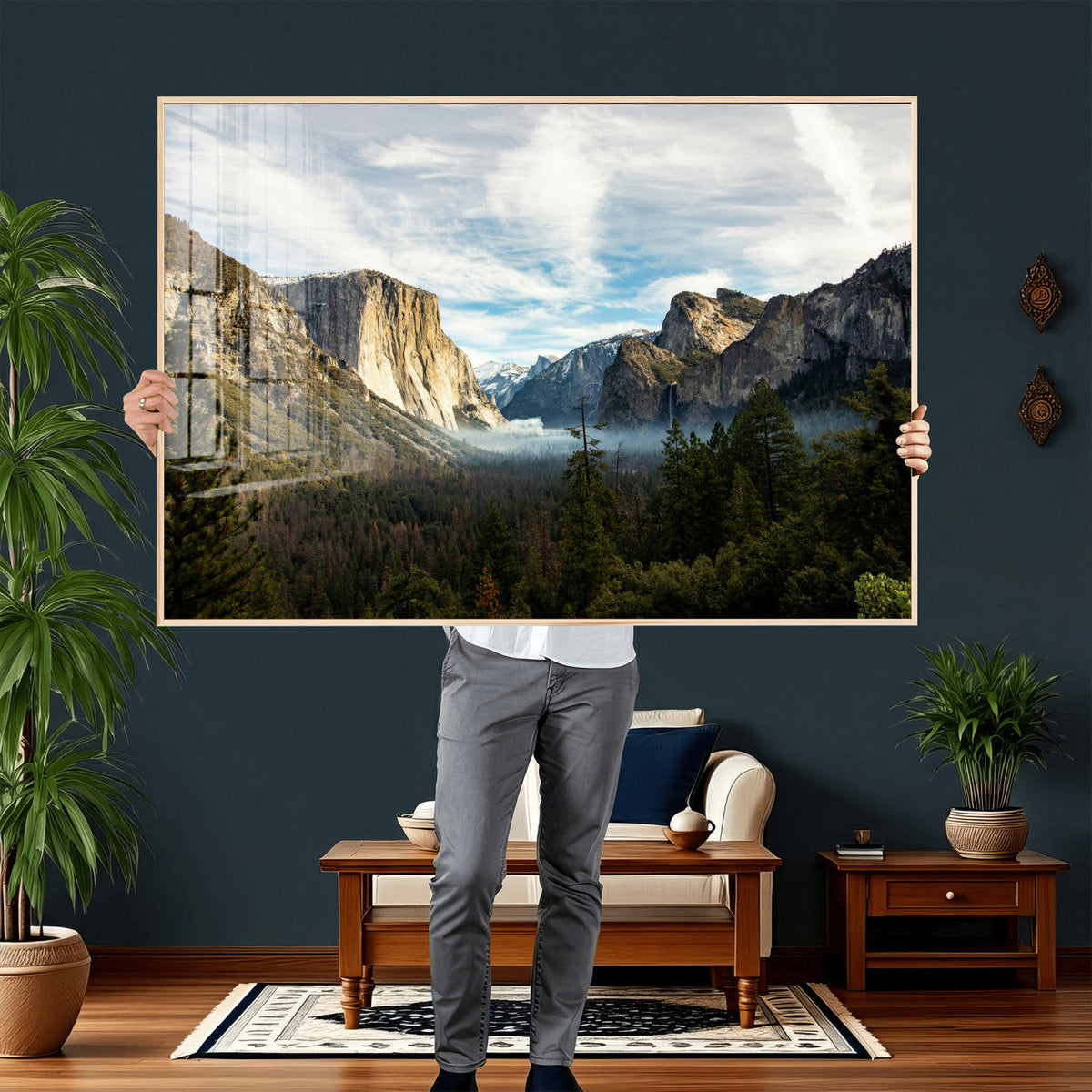 Yosemite Valley Mountain Wall Art Canvas Print, Granite