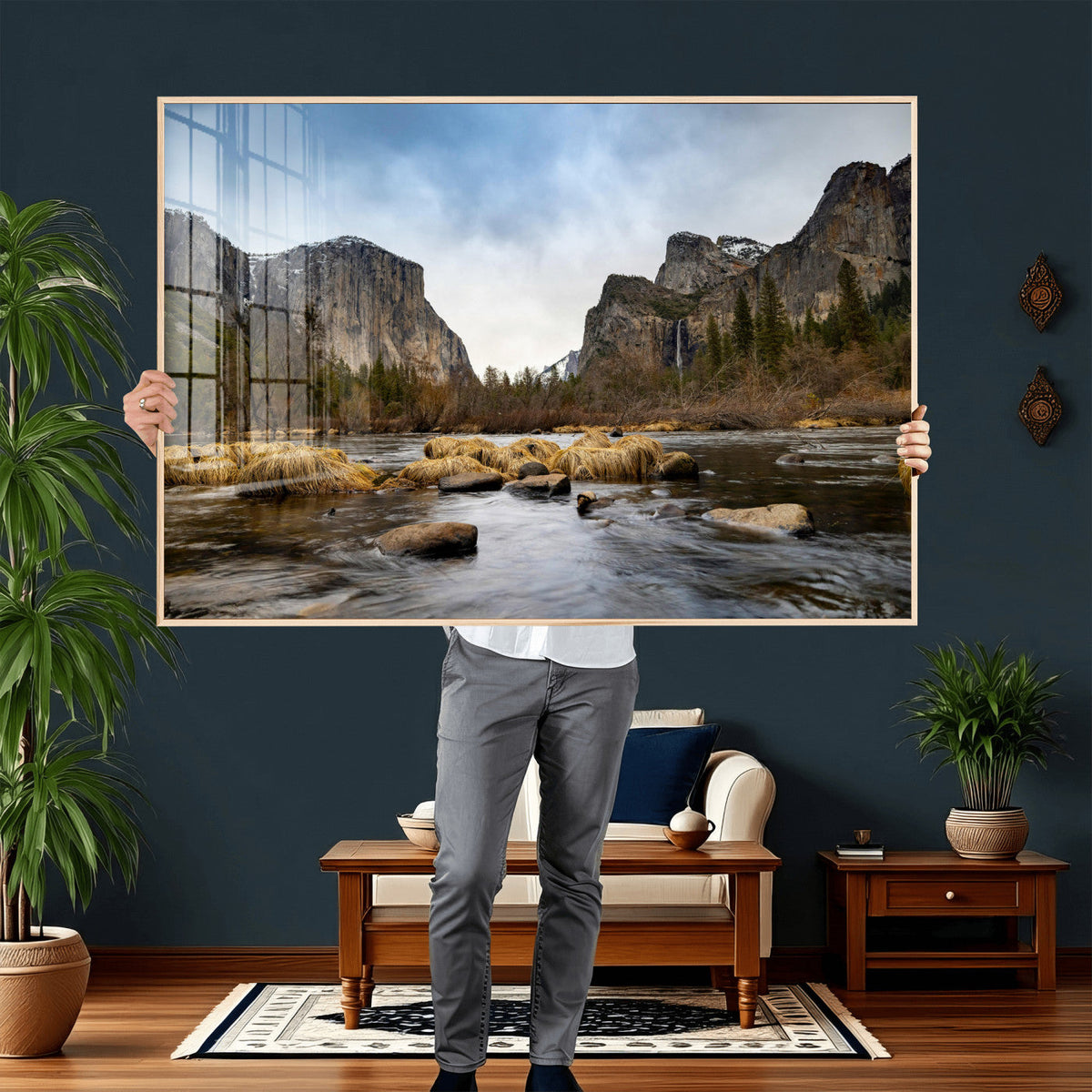 Yosemite Valley Mountain Landscape Wall Art Canvas Print,