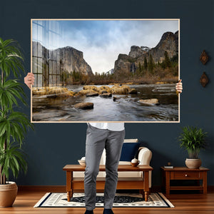Yosemite Valley Mountain Landscape Wall Art Canvas Print,