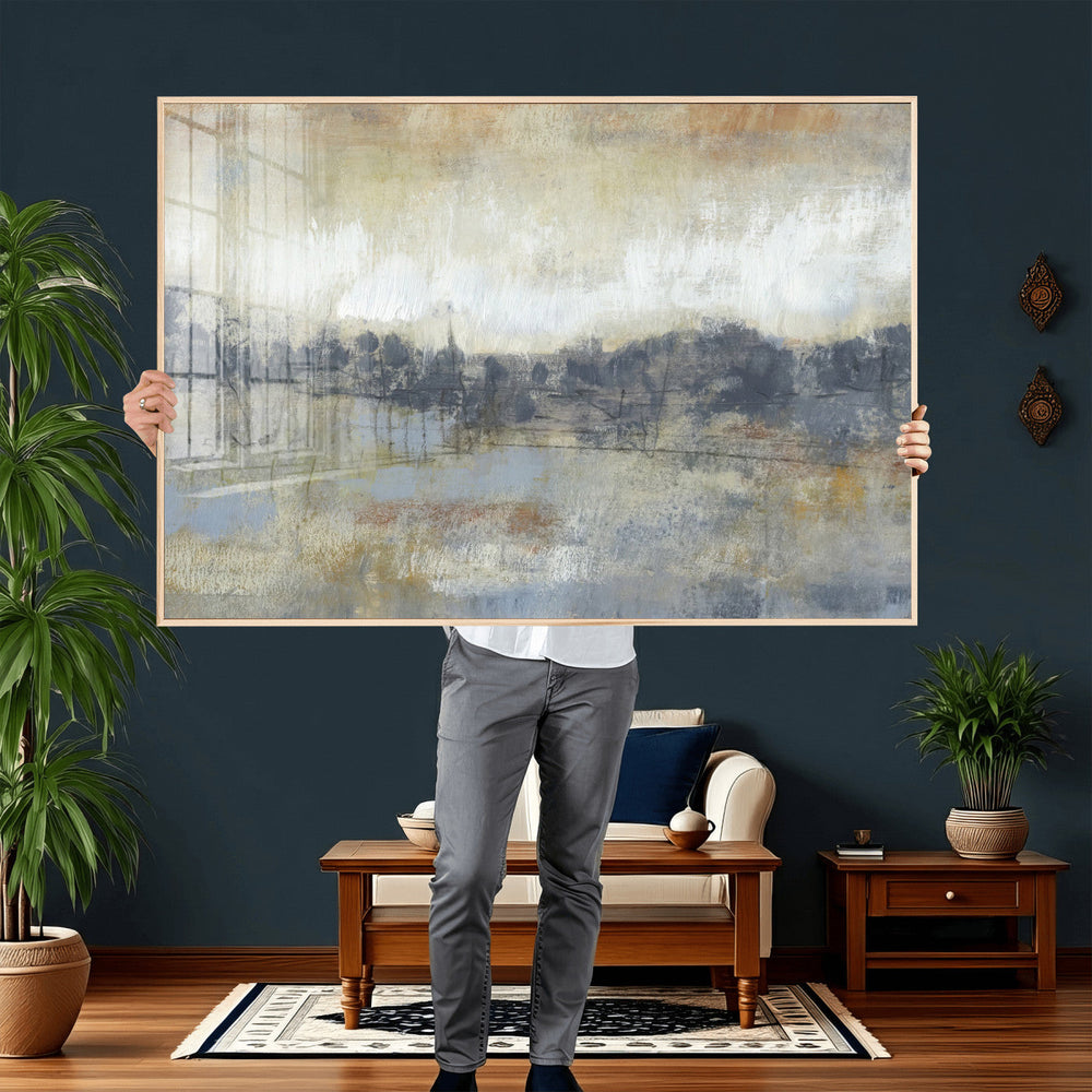 Abstract Neutral Landscape Painting Wall Art