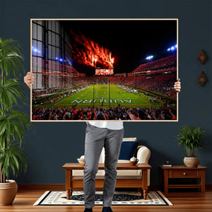 Auburn Stadium Wall Art Canvas Print, College Football Night