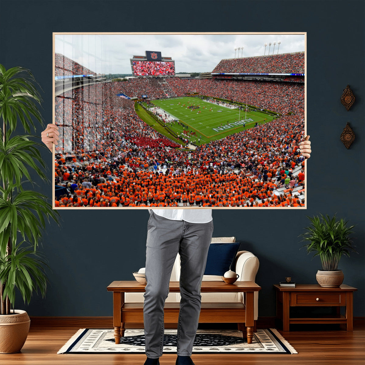 Auburn Stadium Wall Art Canvas Print, Jordan Hare Stadium