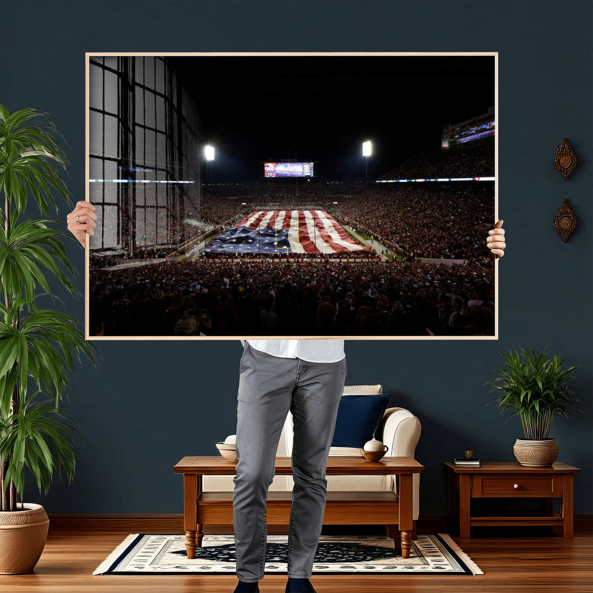 Oklahoma Memorial Stadium Wall Art Canvas Print – Oklahoma
