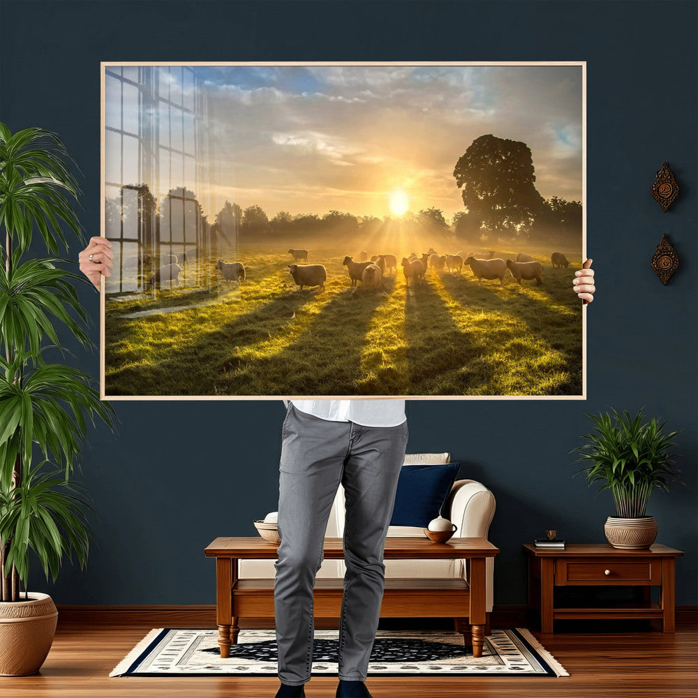 Sheep Wall Art Canvas Print – Rural Farm Animal Artwork