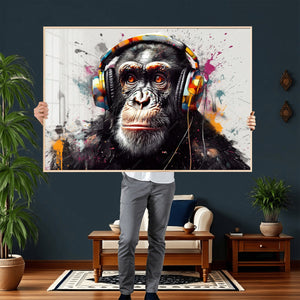 Dj Monkey Wall Art Canvas Print – Colorful Pop Art Banksy
