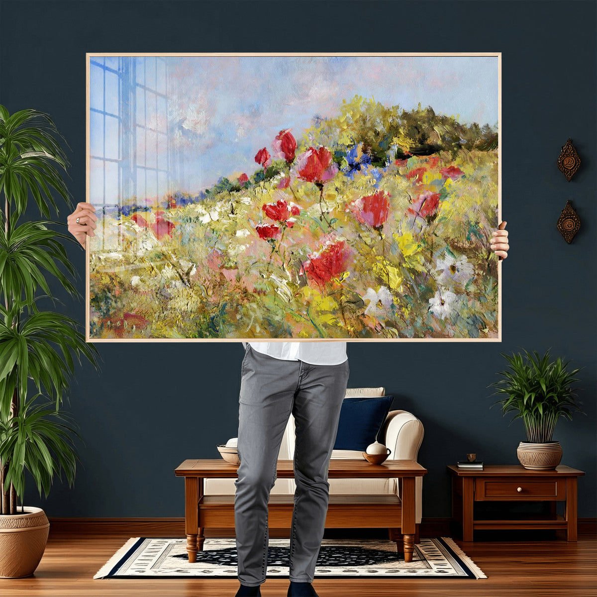 Abstract Mountain Landscape Wall Art Canvas Print – Textured