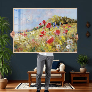 Abstract Mountain Landscape Wall Art Canvas Print – Textured
