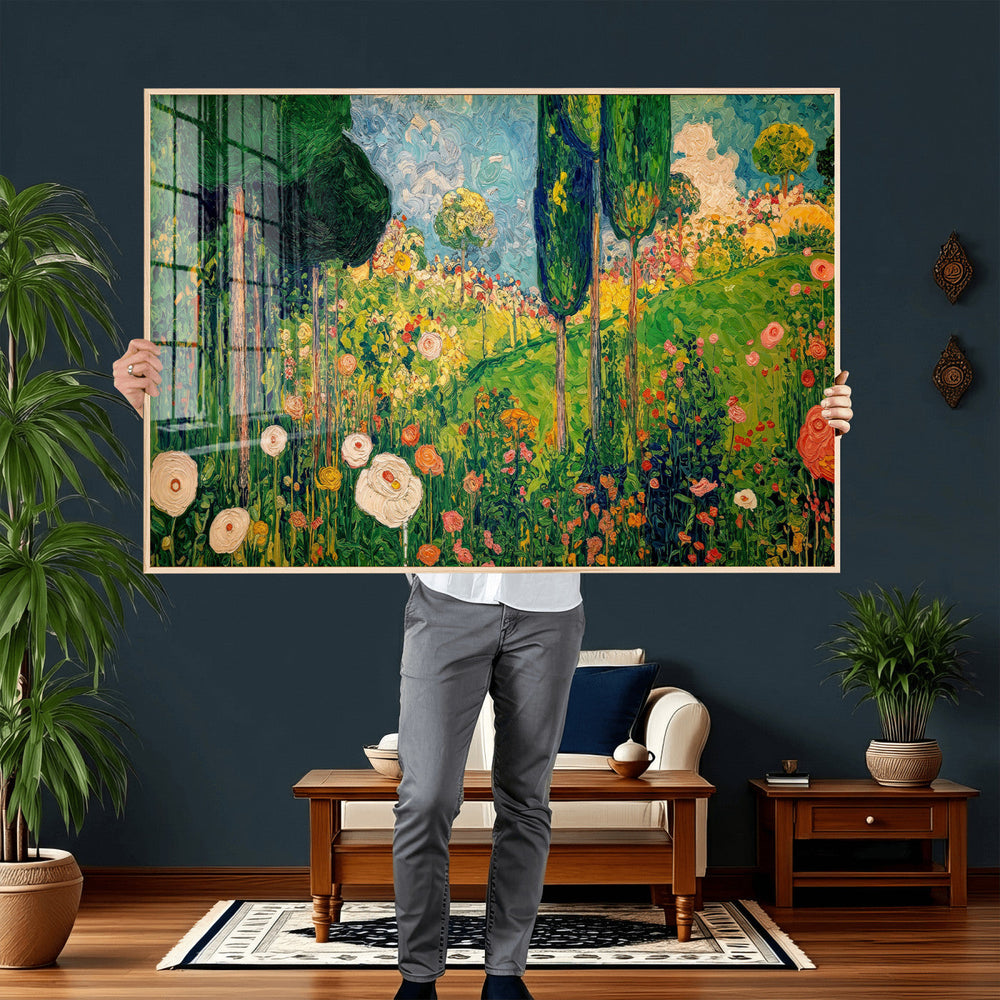 Gustav Klimt Boho Mountain Landscape Large Wall Art,