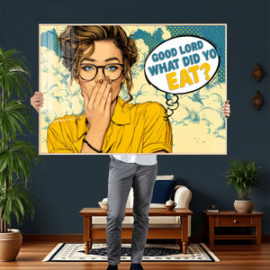 Pop Art Print Bathroom Sign Wall Art Canvas Print — Funny