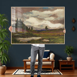 Gustav Macoun Heathland Canvas Print, Czech Landscape Oil