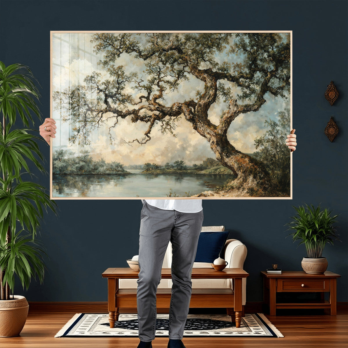 Old Oak Tree Canvas Wall Art, Turner Inspired Romantic